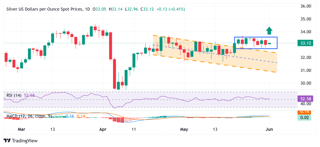 توقعات سعر الفضة XAG/USD: صمود فوق 33.00 دولار يمهّد لمزيد من المكاسب 2 توقعات سعر الفضة